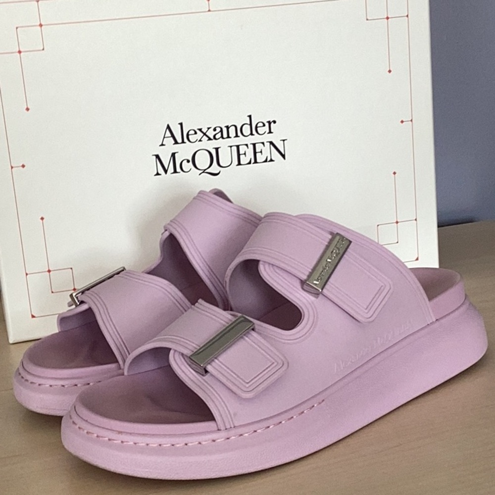 Alexander McQueen Rubber Double Straps Slides 39